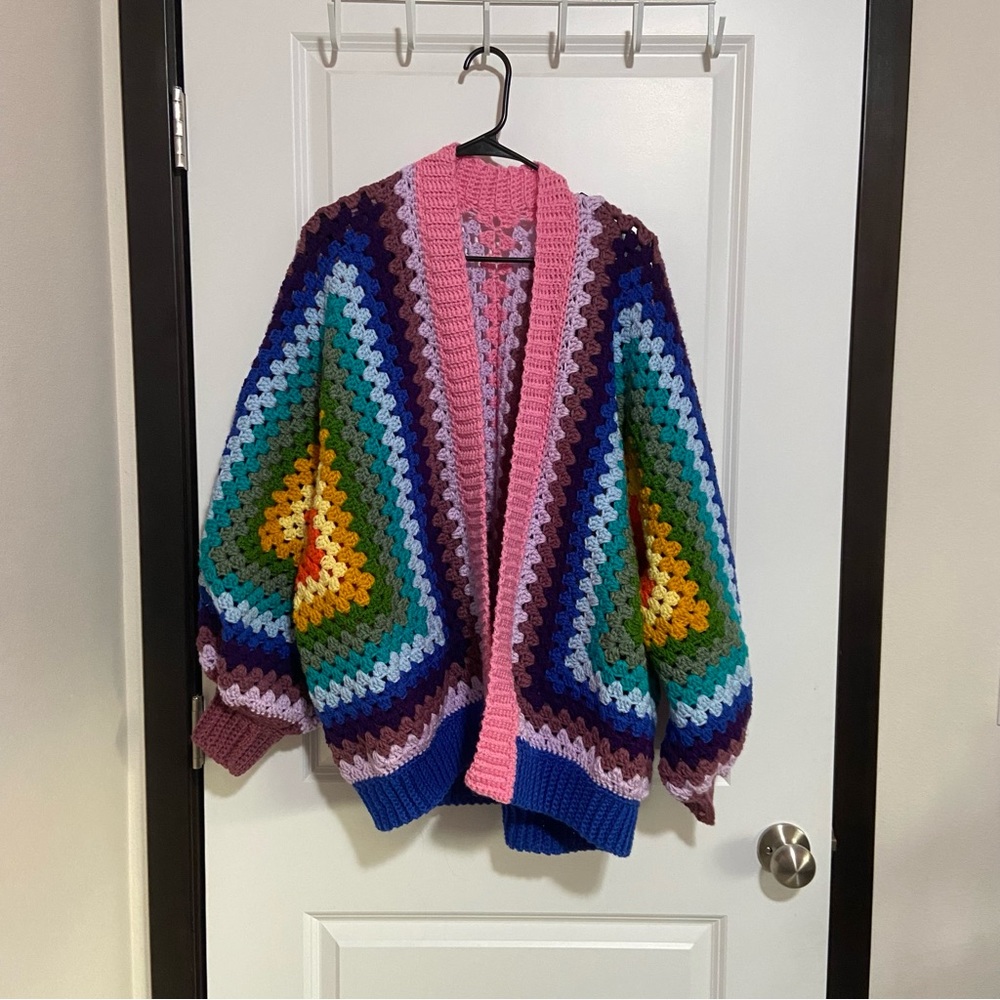 handmade crochet rainbow sweater